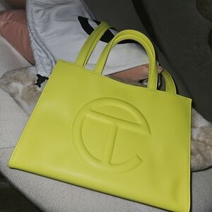 Telfar Bright Highlighter Yellow Medium Tote Bag